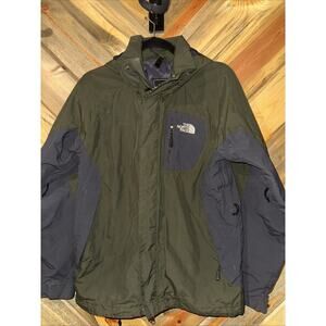 The North Face Jacket Mens Small Green Hyvent Full Zip Removable Hood Hiking